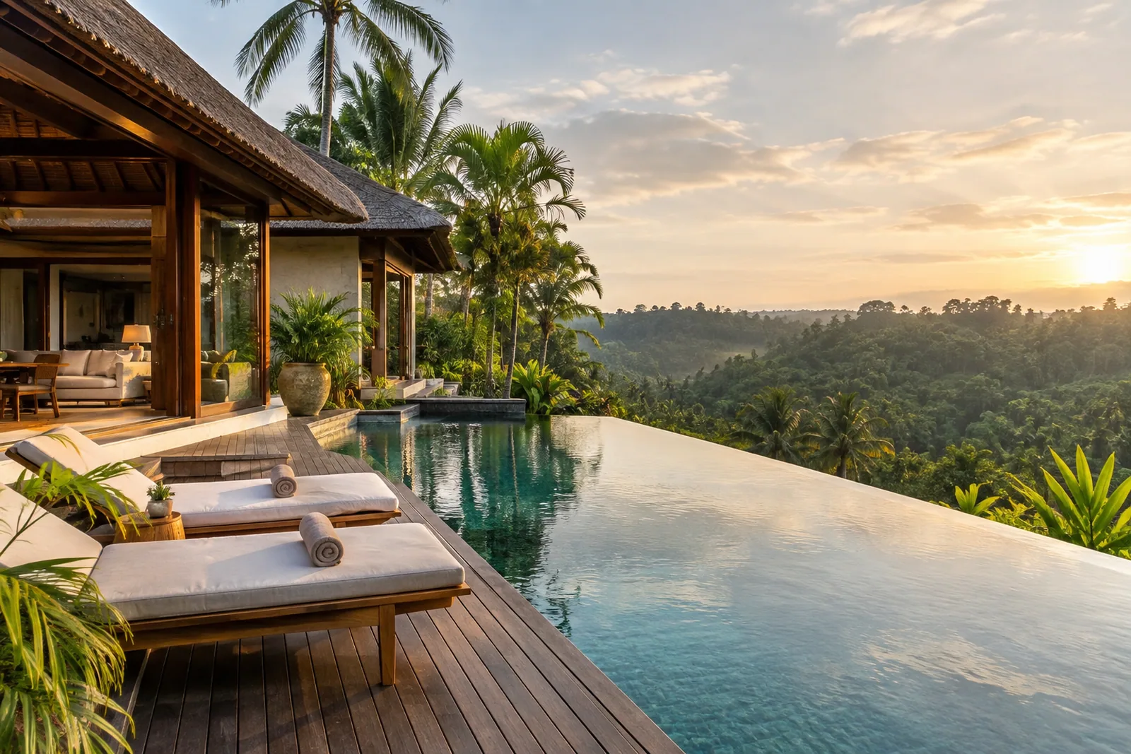 A villa with a pool in Canggu: places like this shape the average catalogue price.